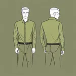 olive drab long-sleeved shirt image